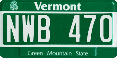 VT license plate NWB470