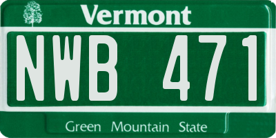 VT license plate NWB471