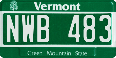 VT license plate NWB483