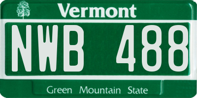 VT license plate NWB488