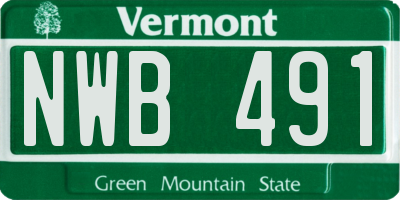 VT license plate NWB491