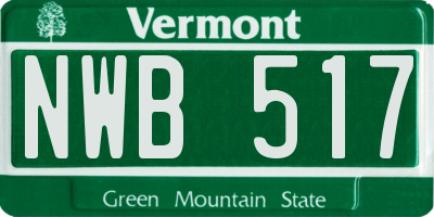 VT license plate NWB517