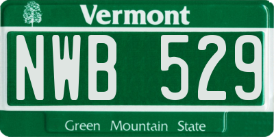VT license plate NWB529
