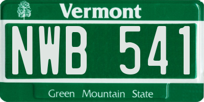 VT license plate NWB541