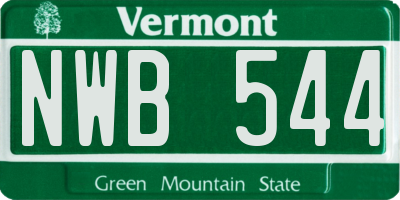 VT license plate NWB544