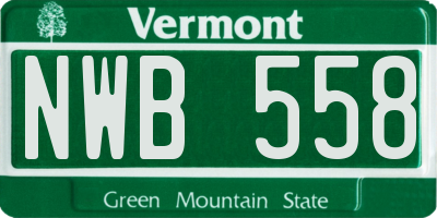 VT license plate NWB558