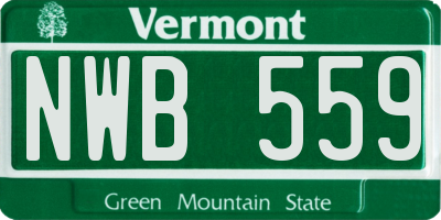 VT license plate NWB559