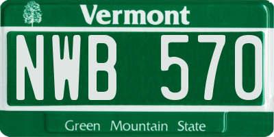 VT license plate NWB570