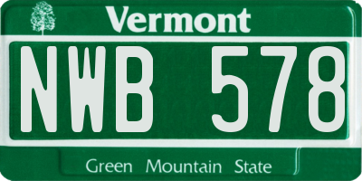 VT license plate NWB578