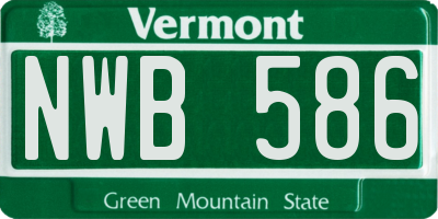 VT license plate NWB586