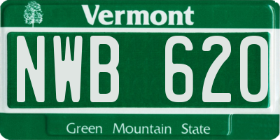 VT license plate NWB620