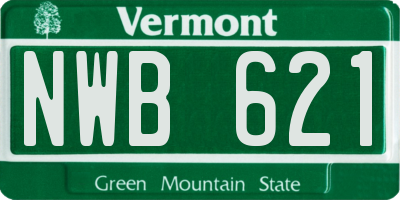 VT license plate NWB621