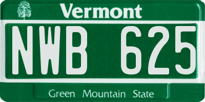VT license plate NWB625