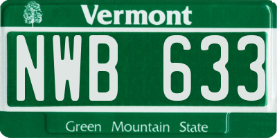 VT license plate NWB633