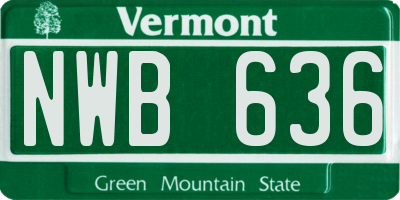 VT license plate NWB636