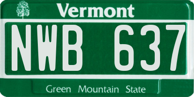 VT license plate NWB637