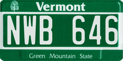 VT license plate NWB646