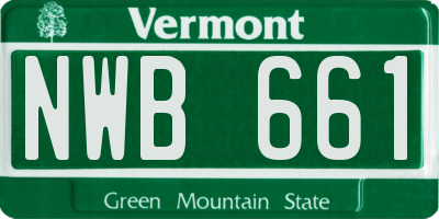 VT license plate NWB661