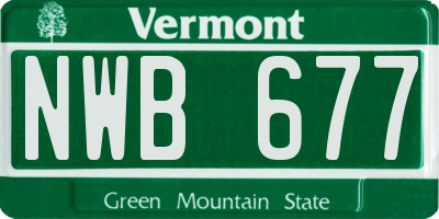VT license plate NWB677