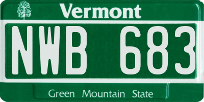 VT license plate NWB683