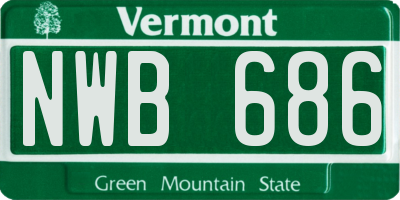 VT license plate NWB686