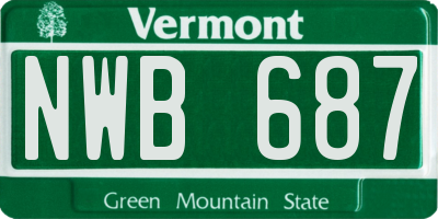 VT license plate NWB687