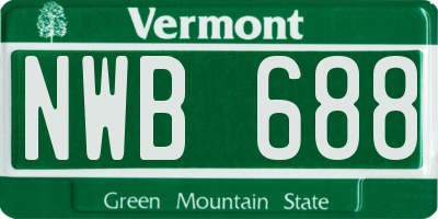 VT license plate NWB688