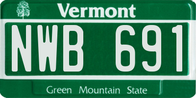 VT license plate NWB691