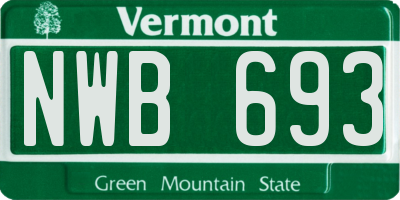 VT license plate NWB693