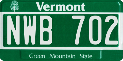 VT license plate NWB702