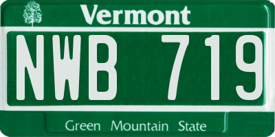 VT license plate NWB719