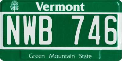 VT license plate NWB746