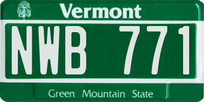 VT license plate NWB771
