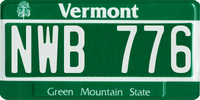 VT license plate NWB776