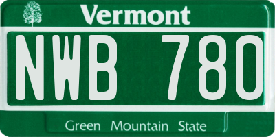 VT license plate NWB780