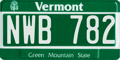 VT license plate NWB782