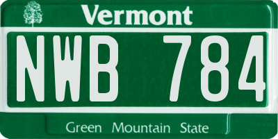 VT license plate NWB784