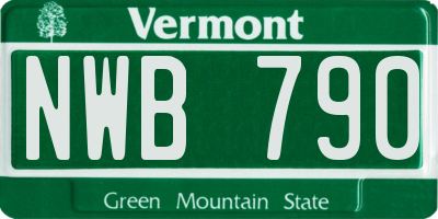 VT license plate NWB790