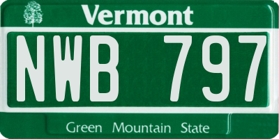 VT license plate NWB797