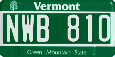 VT license plate NWB810