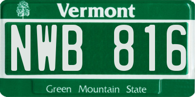 VT license plate NWB816