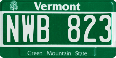 VT license plate NWB823