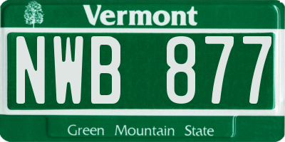 VT license plate NWB877