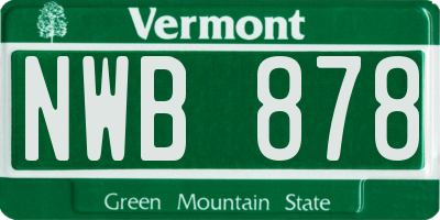 VT license plate NWB878
