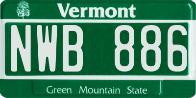 VT license plate NWB886
