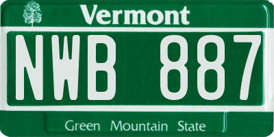 VT license plate NWB887