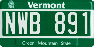 VT license plate NWB891