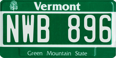 VT license plate NWB896