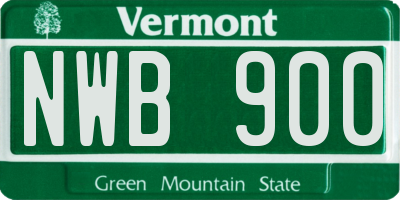 VT license plate NWB900