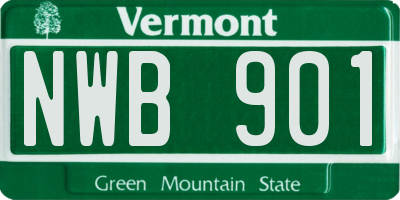 VT license plate NWB901